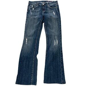 VIGOSS Bootcut/Flare Blue Jean Jr Sz 3 x 31 Stretch Distressed Dark Wash 167H